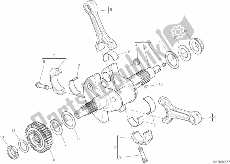 All parts for the Connecting Rods of the Ducati Diavel Xdiavel USA 1260 2016